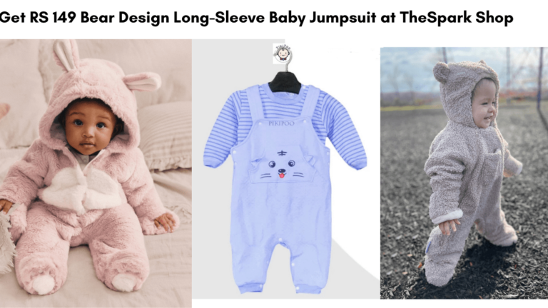 Discover the Adorable RS 149 Bear Design Long-Sleeve Baby Jumpsuit at TheSpark Shop